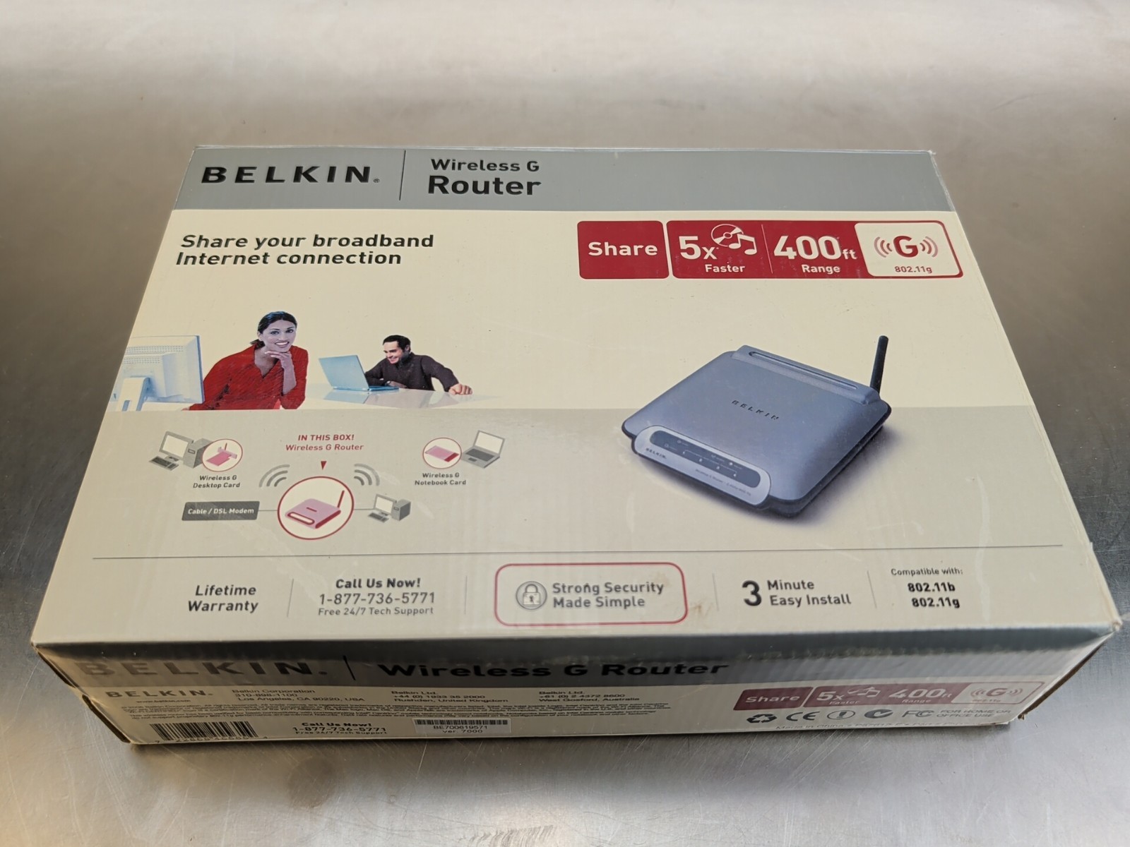 Belkin Wireless G Router P57612-B ver.4002 New Factory Sealed