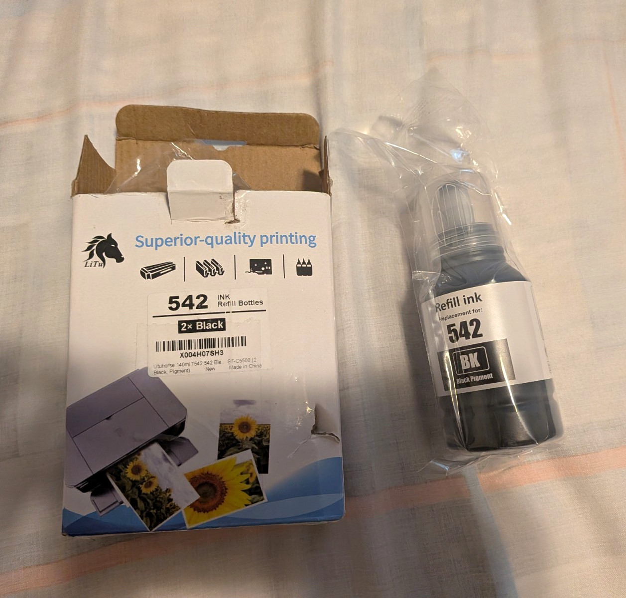 Litu 542 Black Pigment Ink Refill Bottle for Epson ET-5800 ET-5850 ET-5880