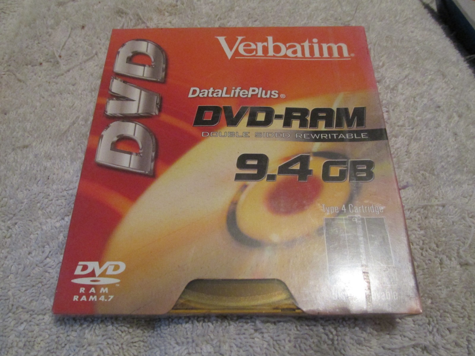 SEALED Verbatim DVD-RAM Double Sided Type 4 rewritable 9.4GB DataLifePlus 94053
