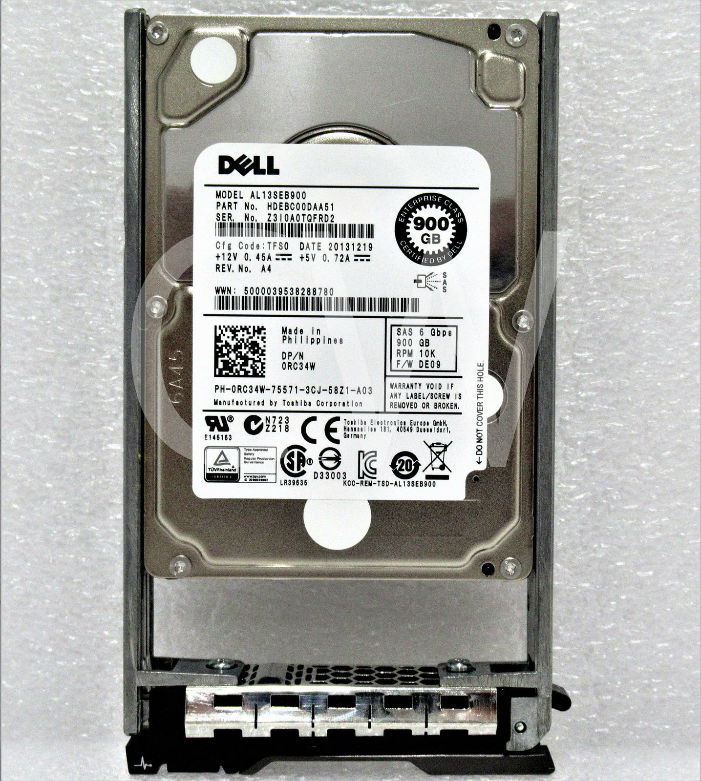 RC34W 0RC34W Dell ENTERPRISE 900GB 10000RPM 6Gbps 2.5" SAS SERVER HDD Hard Drive