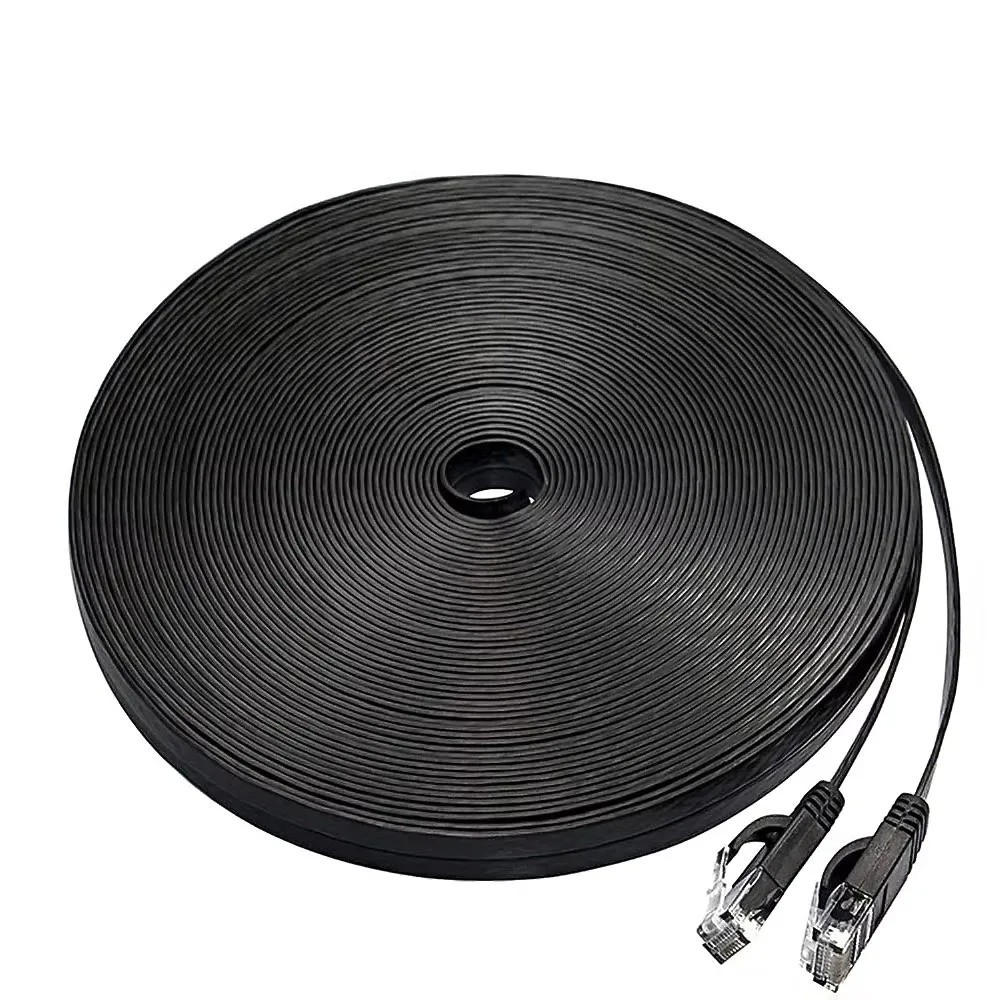 RJ45 CAT7 6FT 10FT 30FT 50FT 100FT 200FT Ethernet Network Cable Cord Flat LOT US