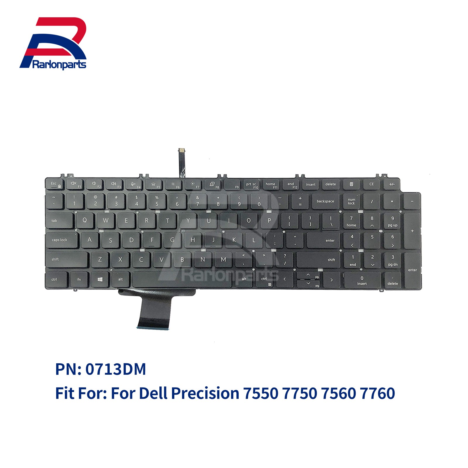 New For Dell Precision 7550 7750 7560 7760 Laptop US Keyboard w/Backlit 0713DM