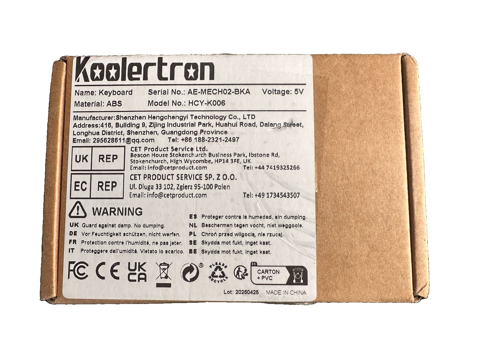 Koolertron HCY-K006 Custom Mechanical Macro Keyboard Keypad Dual Knob Open Box