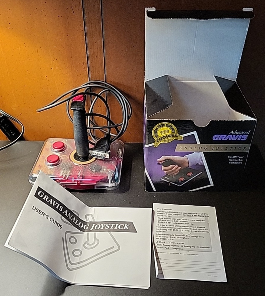 Advance Gravis Rare Limited Edition Clear Joystick IBM - PC with Box