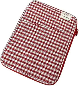 Tooe Gingham Puffy Laptop Sleeve 11-13 Inch Y2K Coquette Carrying Bag Red