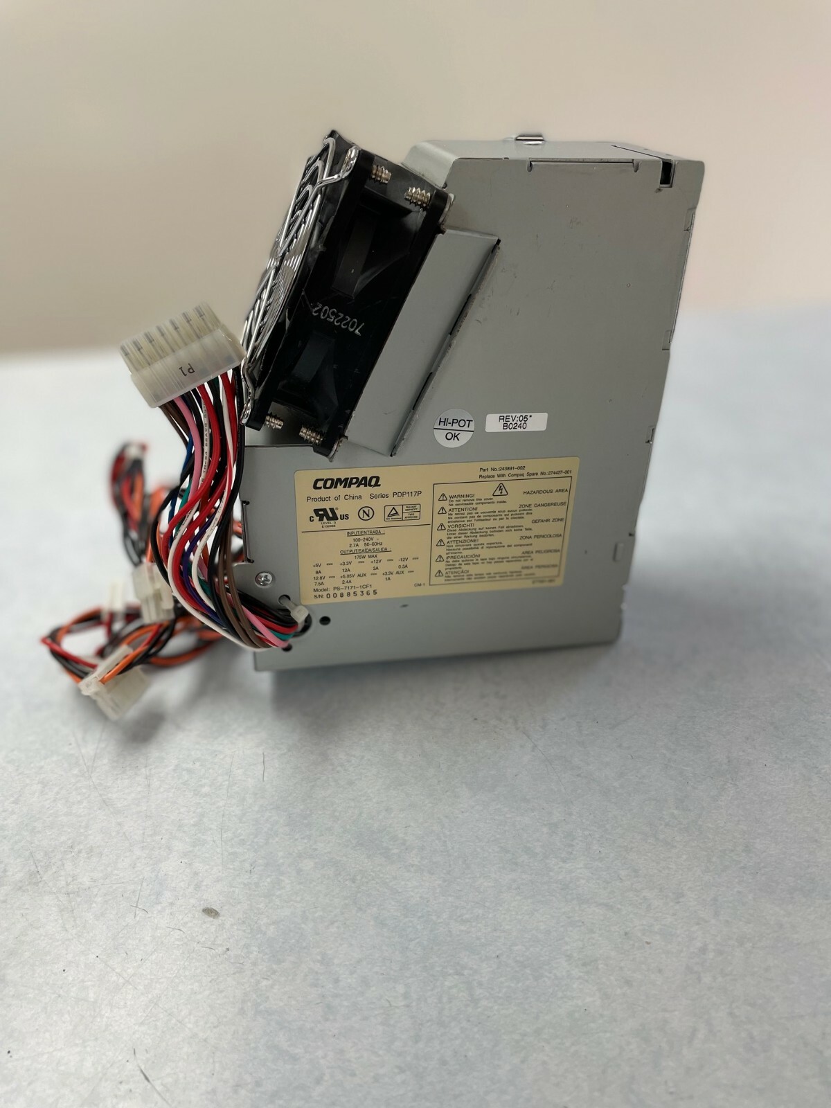 274427-001,243891-001,244165-001 COMPAQ 175W PSU FOR EVO D500