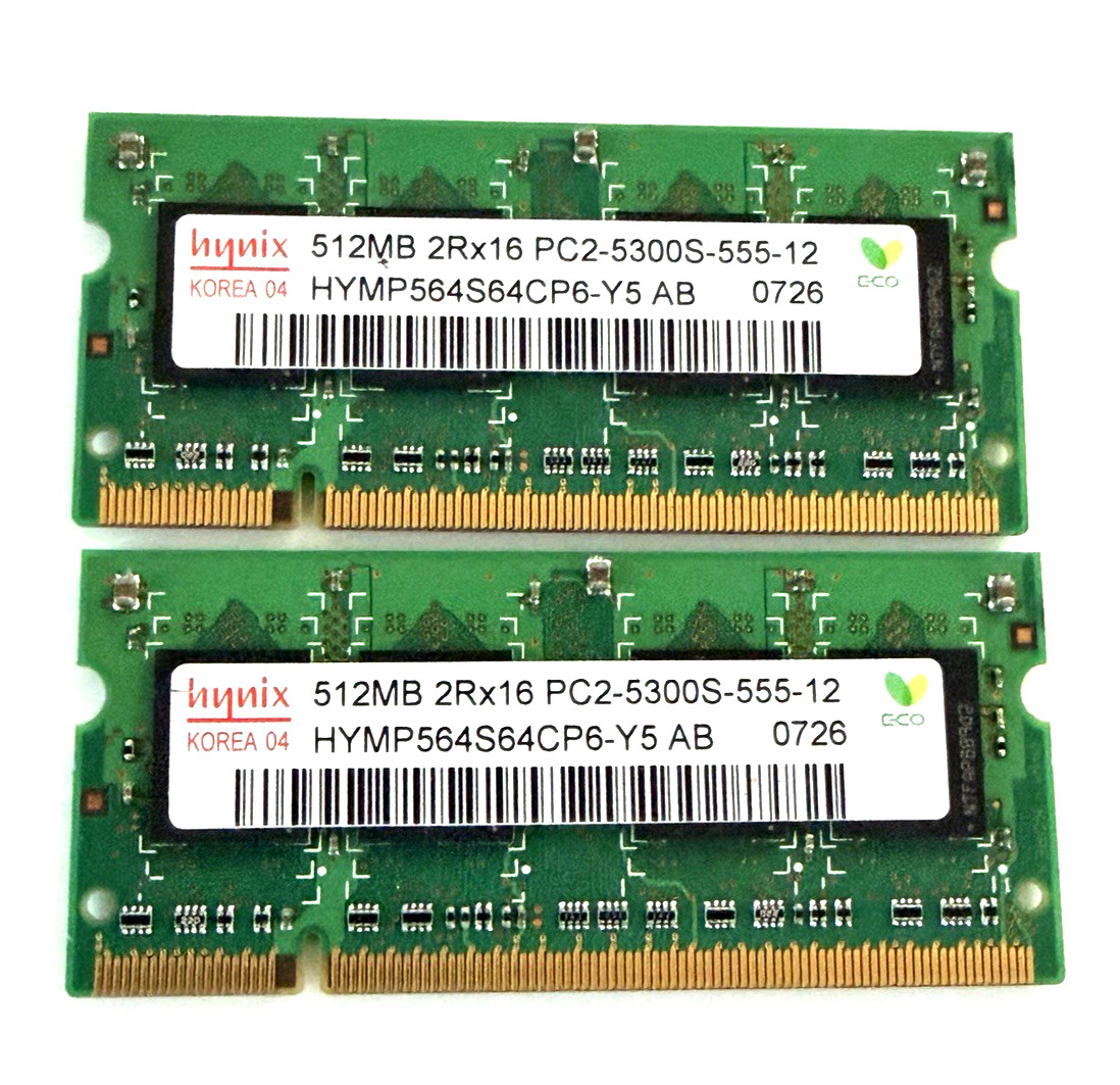 SK Hynix 1GB (2x512MB) DDR2 Laptop RAM PC2-5300S 667MHz SO-DIMM