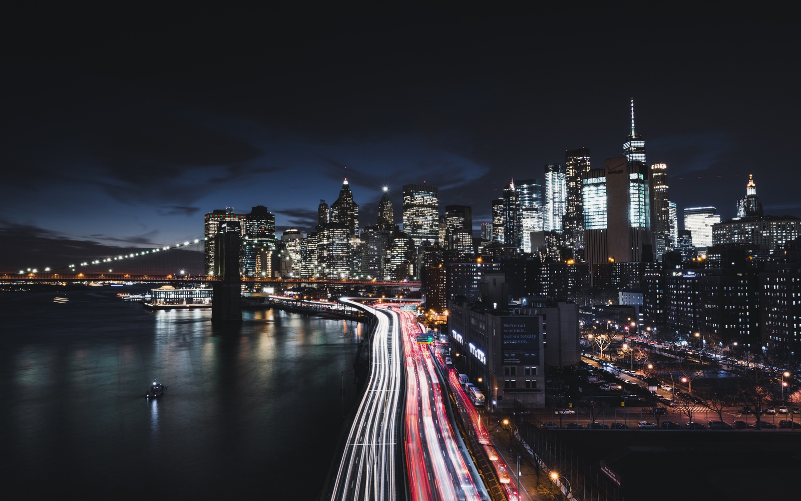Landscape photography city cityscape lights building Custom Gaming Mat Desk