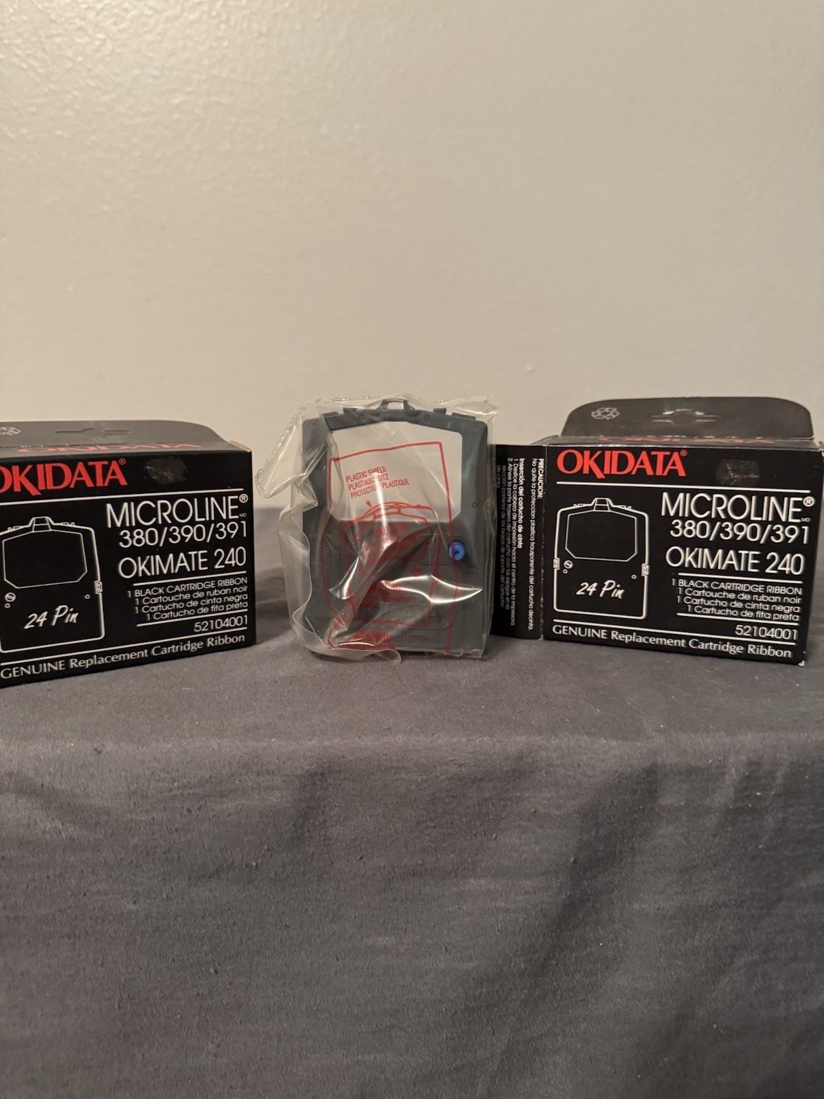 Lot of 2 Genuine OKI Microline 52104001 Black Ribbon Cartridge 380 390 391 NOS