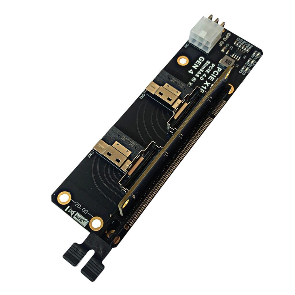 US STOCK SlimSAS 8i x2 to PCIe4.0 x16 Slot Adapter SFF8654 Riser Card GEN4