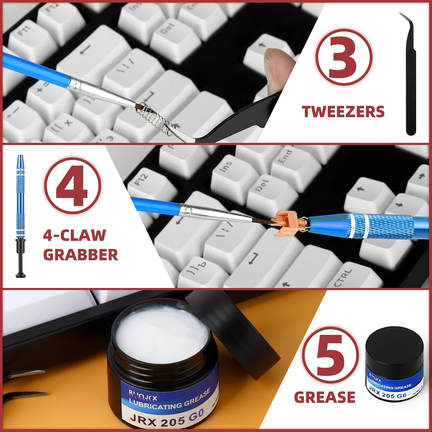 RUNJRX Keyboard Lube Kit JRX 205G0 0.53oz/15g for Mechanical Keyboard Switch ...