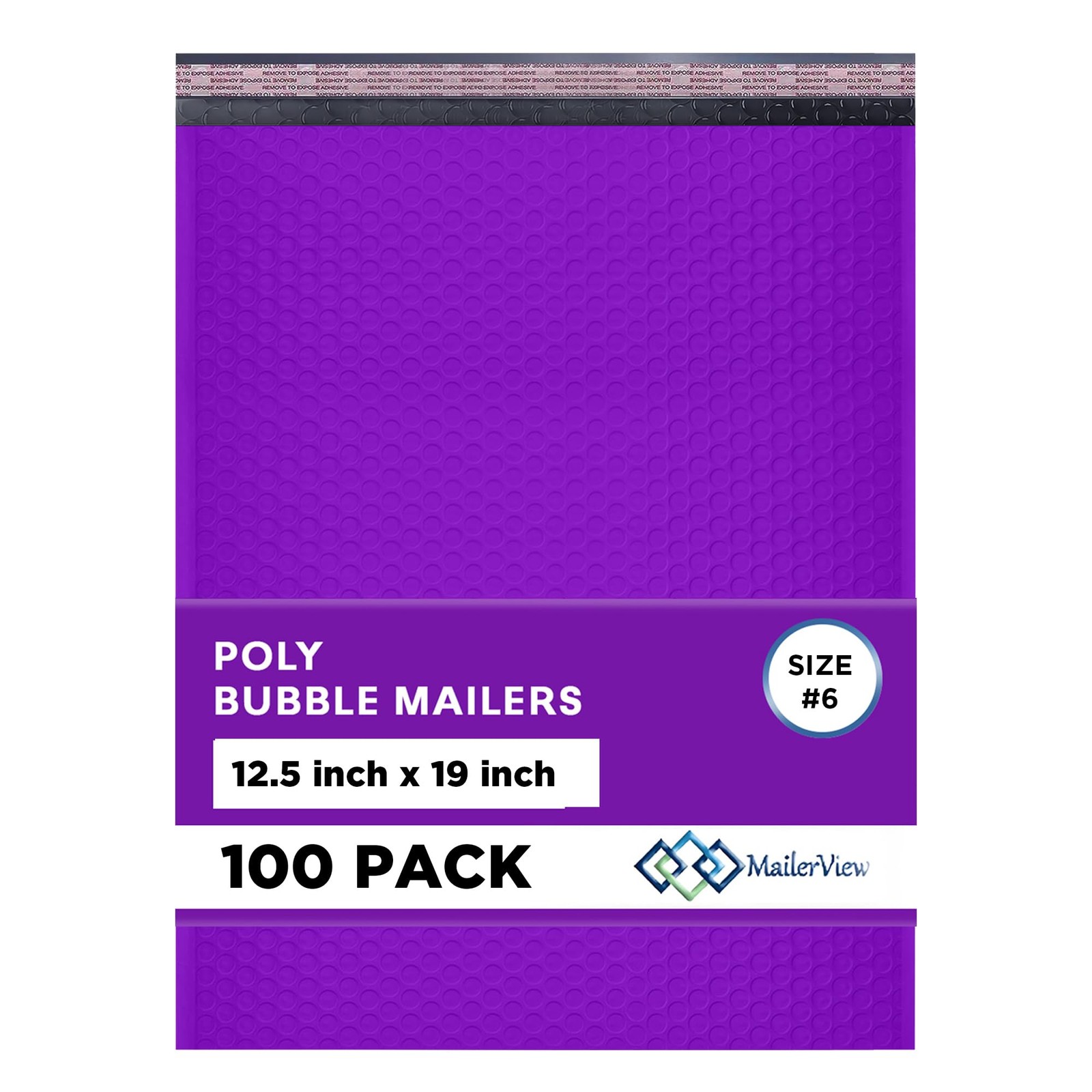 Purple Bubble Mailers 12.5x19.5, Poly Padded Envelopes #6, 100 Pack