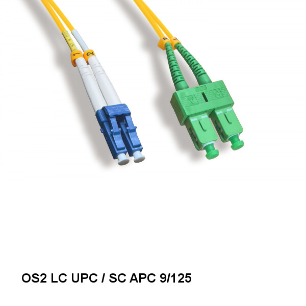 LOT 10pcs 2M LC UPC/ SC APC OS2 9 /125 Duplex Single-Mode Fiber Optic Cable