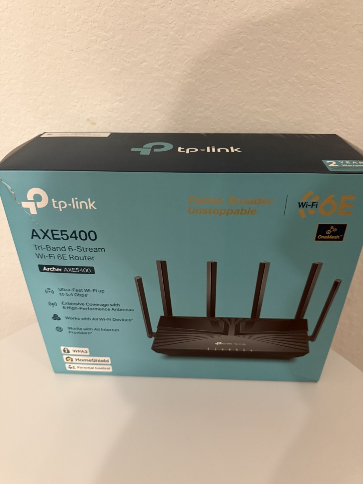 Tp-Link Archer AXE5400 Tri-Band 6-Stream Wi-Fi 6E Router (0150604033) | Black