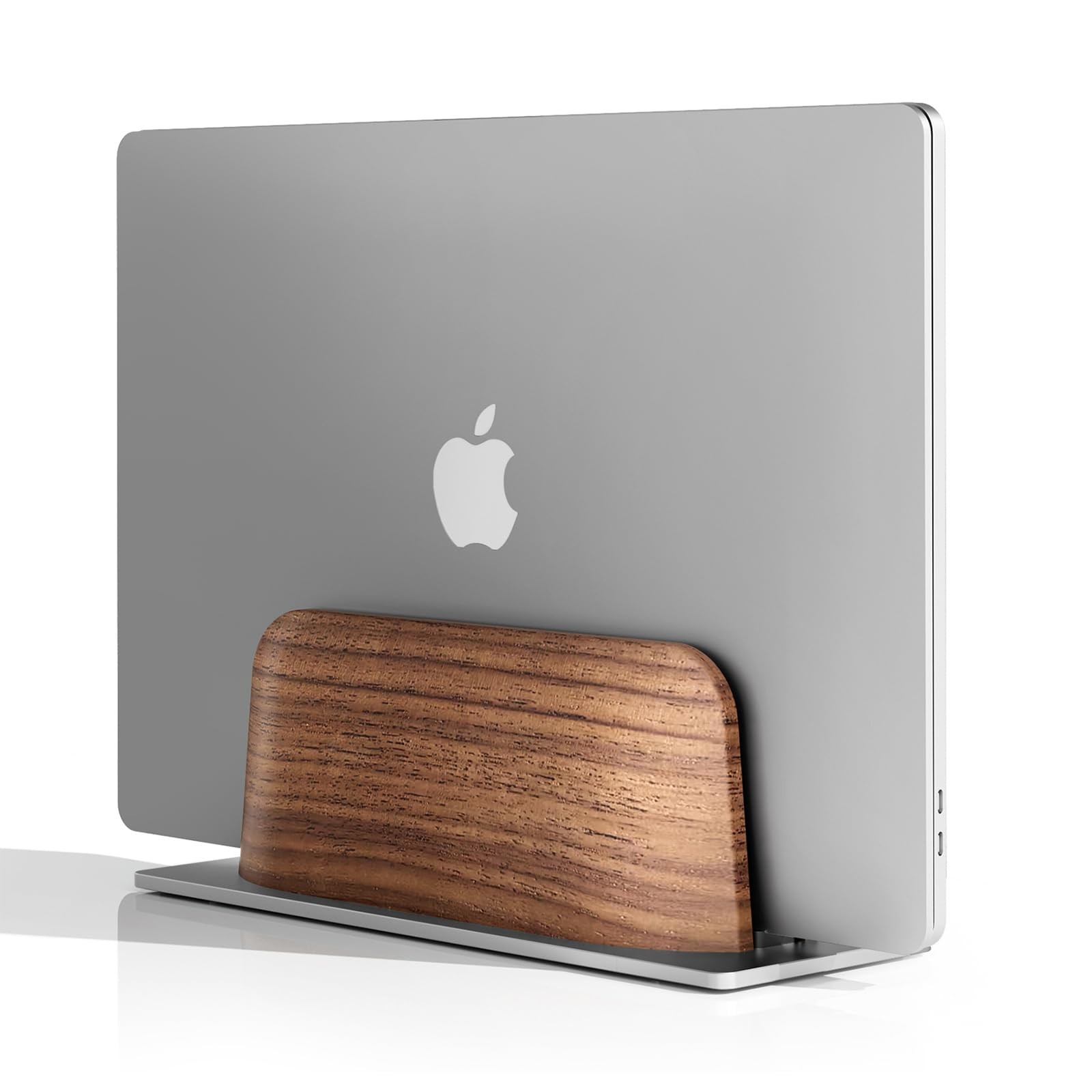 UPERGO Vertical Laptop Stand, Minimalist Wood Holder for MacBook, Walnut