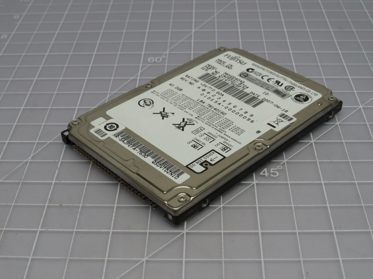 FUJITSU MHV2040AS CA06531-B704 HARD DRIVE T184778