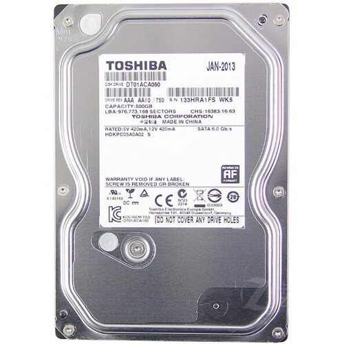 Toshiba 500GB DT01ACA050 7200 RPM SATA 3." Desktop HDD Hard Disk Drive
