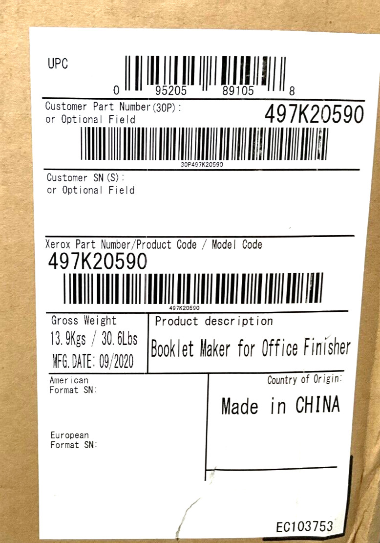 Xerox Booklet Maker VersaLink AltaLink C8100 B8100 497K20590 ❤️ ✅ ❤️️ ✅ NEW