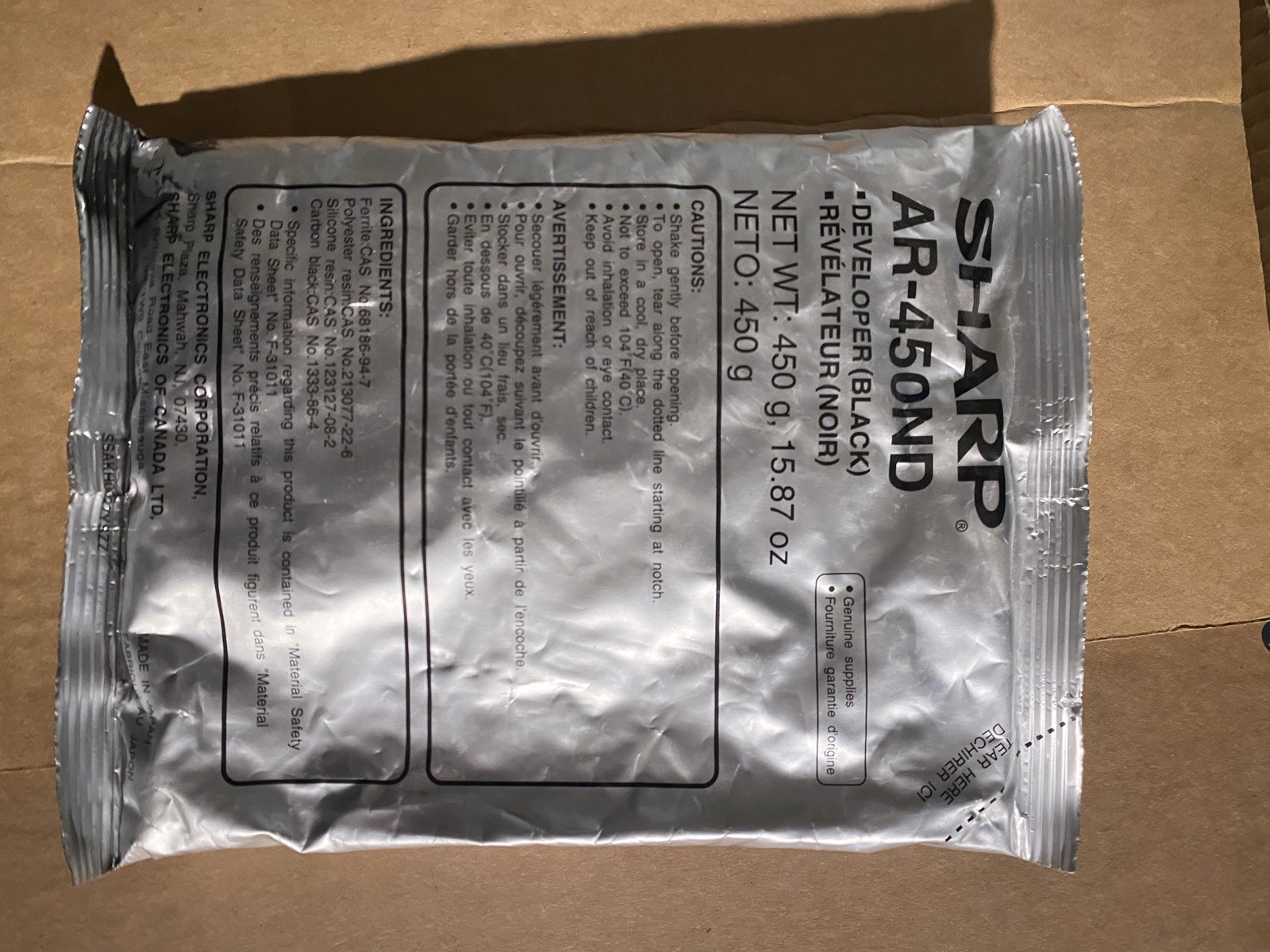 Genuine Sharp AR-450ND Black Developer