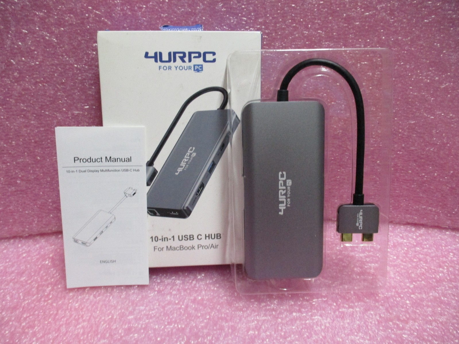 4URPC 10-in-1 USB TypeC HUB HU-105 HDMI USB3.0/2.0 RJ45 SD/TF 4 Macbook Pro/Air