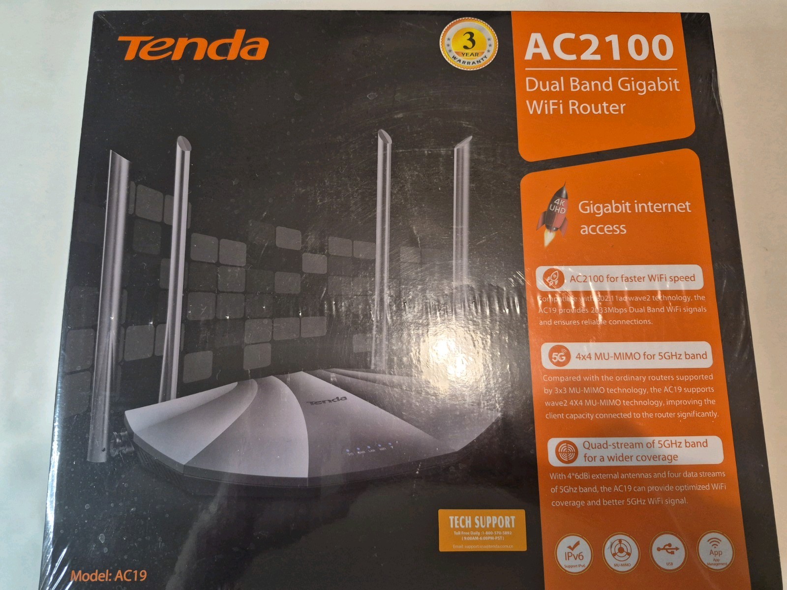 ✅ Tenda (AC2100) is a dual-band Gigabit Wi-Fi 5 router to 2033 Mbps