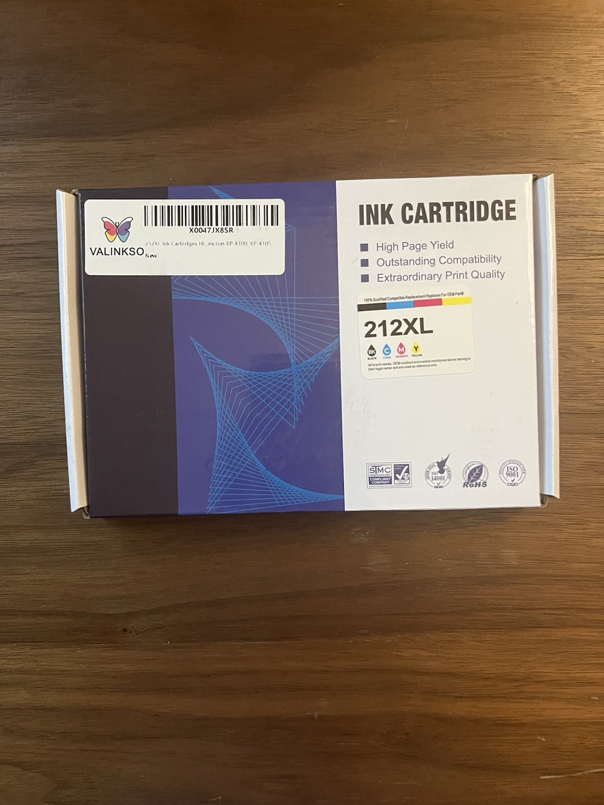 Valinkso 212XL Ink Cartridges High Capacity Black & Color 4-pk. OEM Replacement