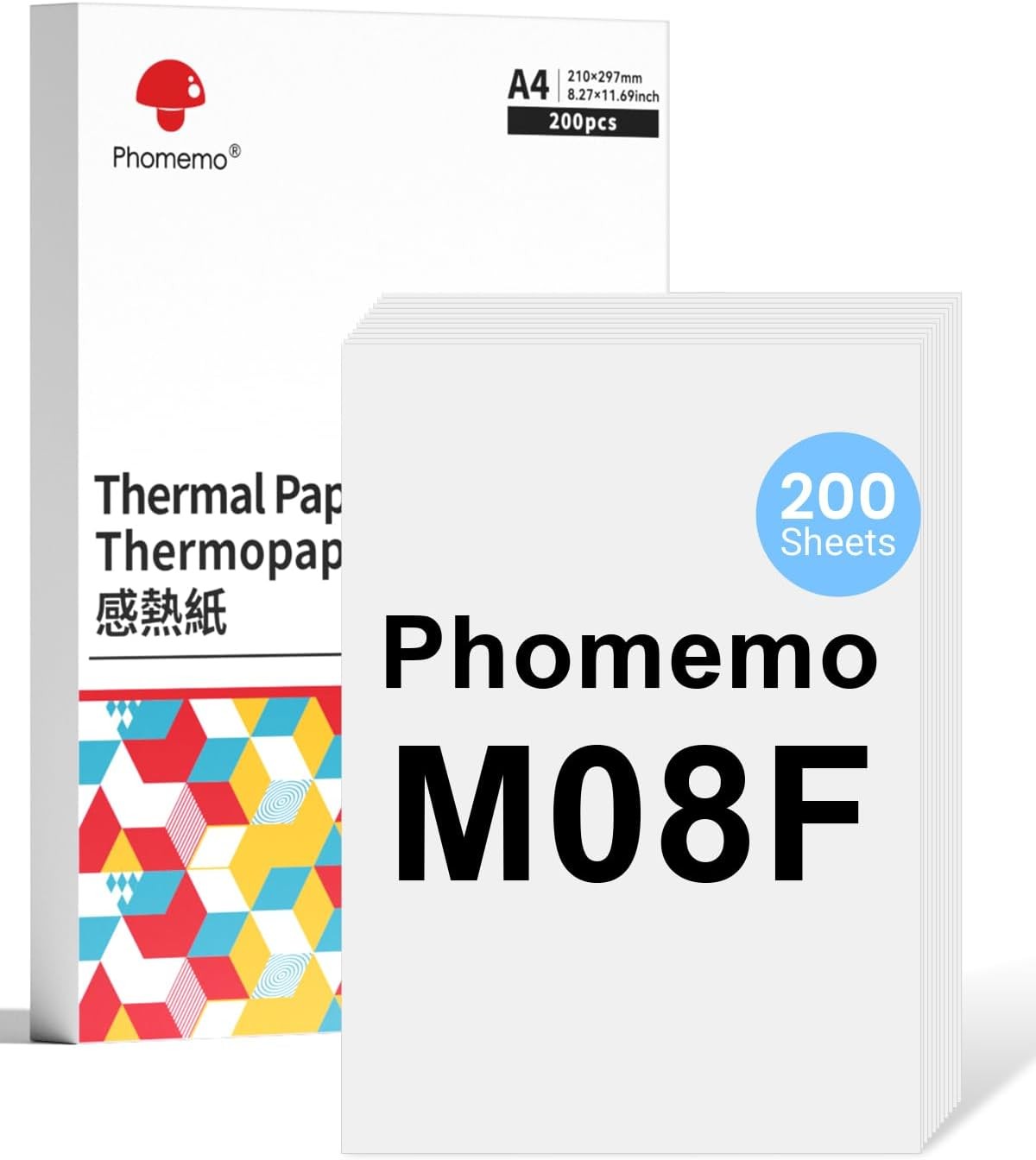 Phomemo Duplex Thermal Paper A4 for M08F M832D M832 M834, 210x297mm 200Pcs