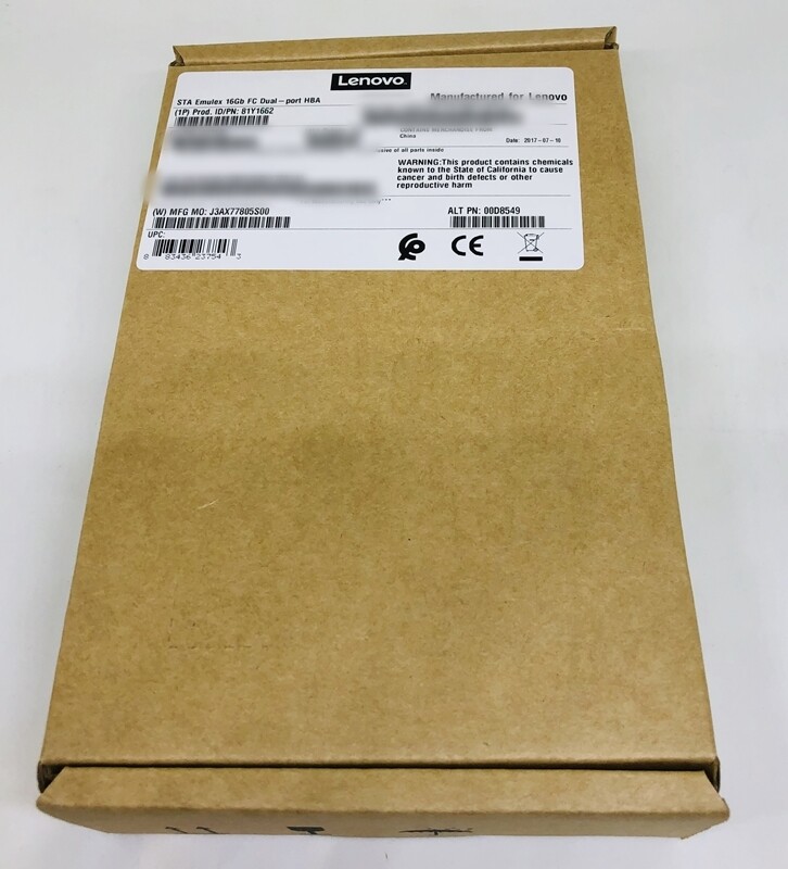 81Y1662 - Lenovo Emulex 16GB FC Dual-Port HBA - FRU 81Y1665 - New