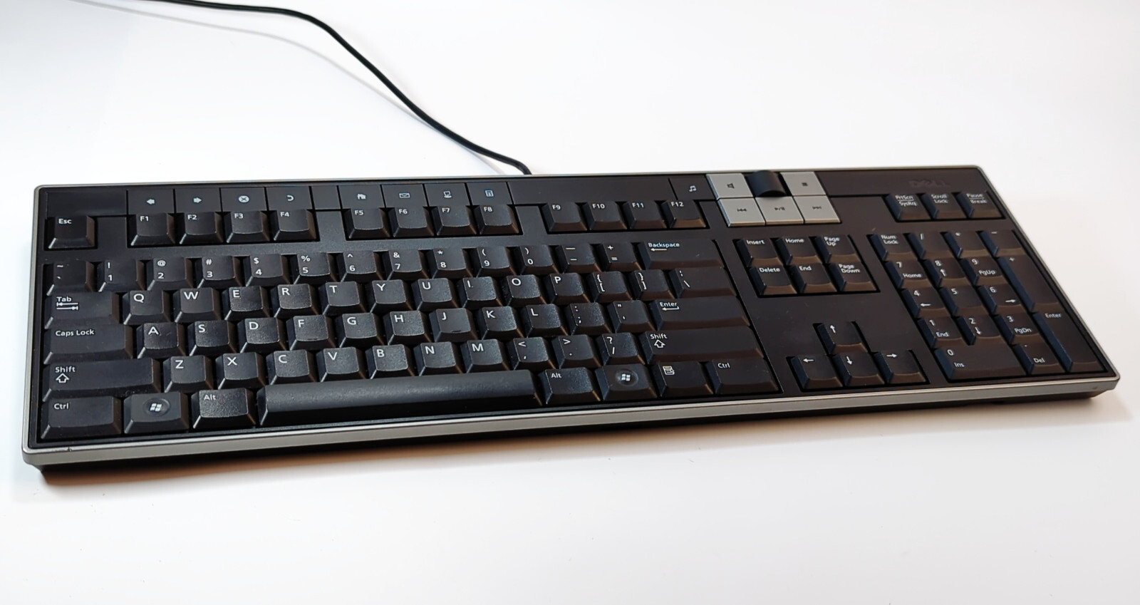 Genuine Dell Y-U0003-DEL5 USB Multimedia Keyboard W/ 2 USB Ports U473D Black