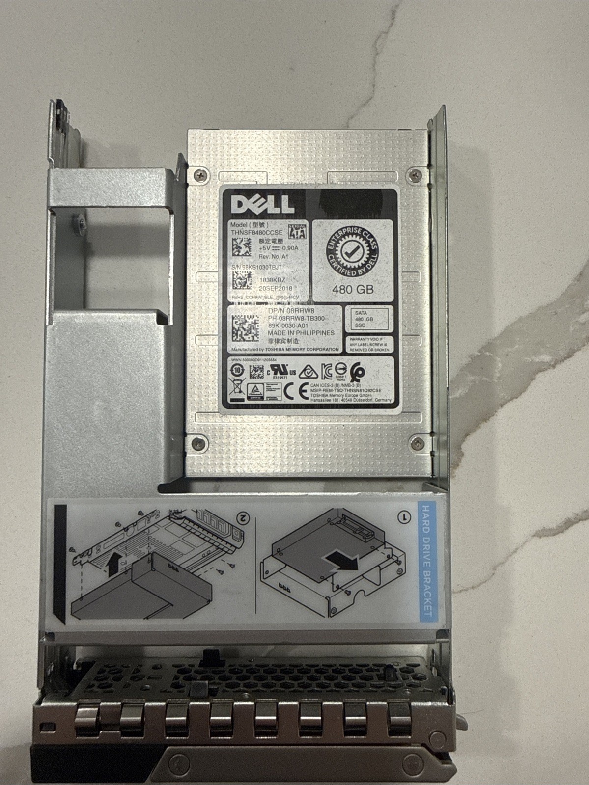 Dell Toshiba THNSF8480CCSE 480GB 2.5" SATA III SSD w/ Caddy 08RRW8