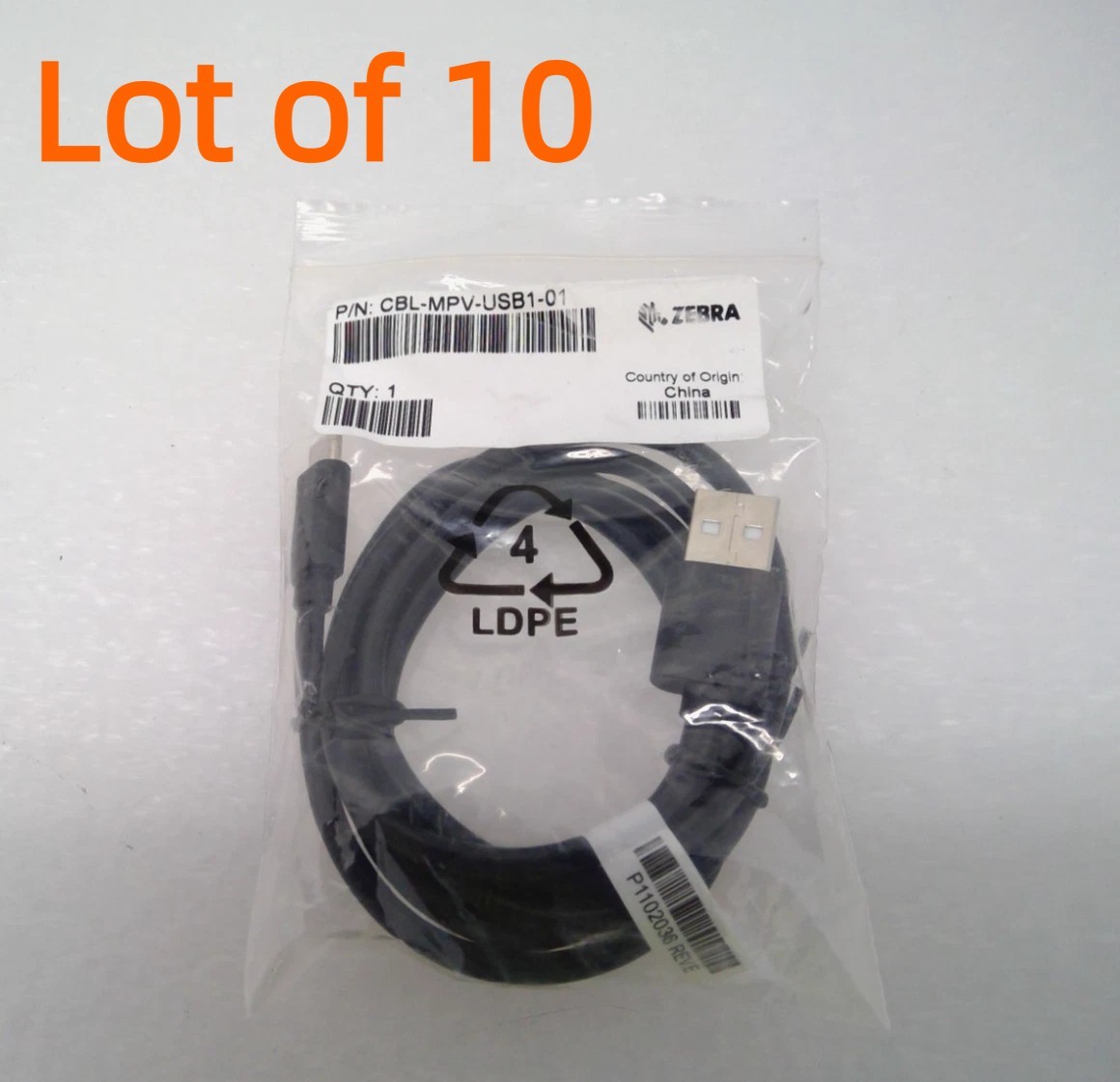 X10 New Zebra CBL-MPV-USB1-01 USB-A TO USB-C Cable for ZQ210 Mobile Printer