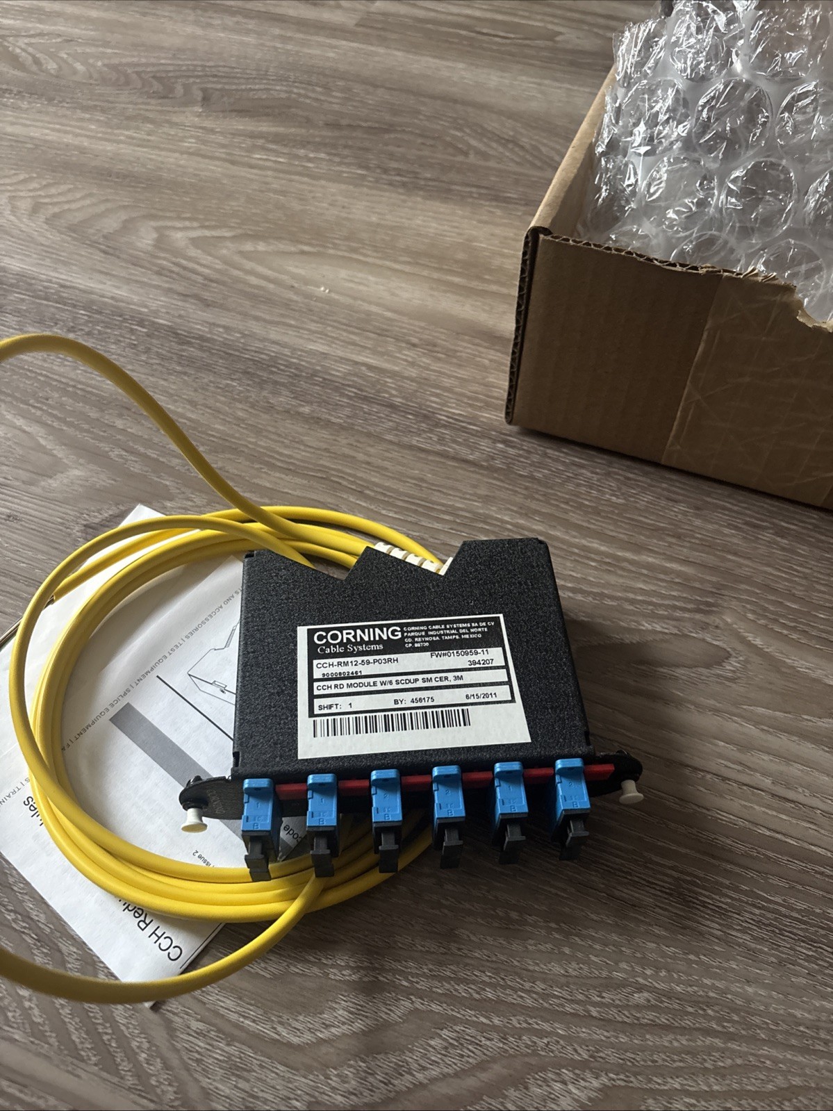 (CCH) Module, pigtailed, SC connectors, Duplex, UPC, 12 fiber, Single-mode (OS2)