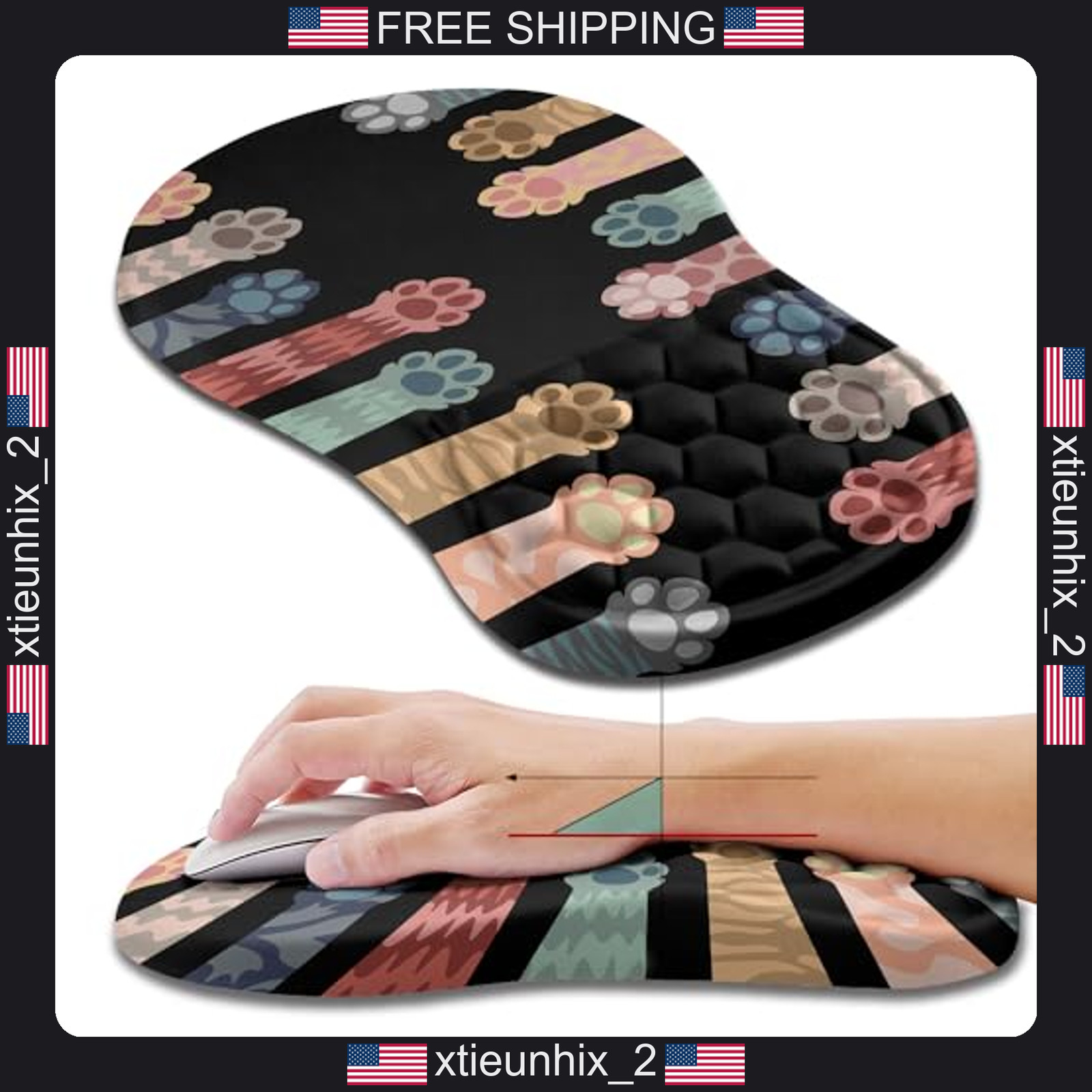 Ergonomic Mouse Pad with Wrist Support 11.8x7.9 inch Memory Foam Carpal Tunnel