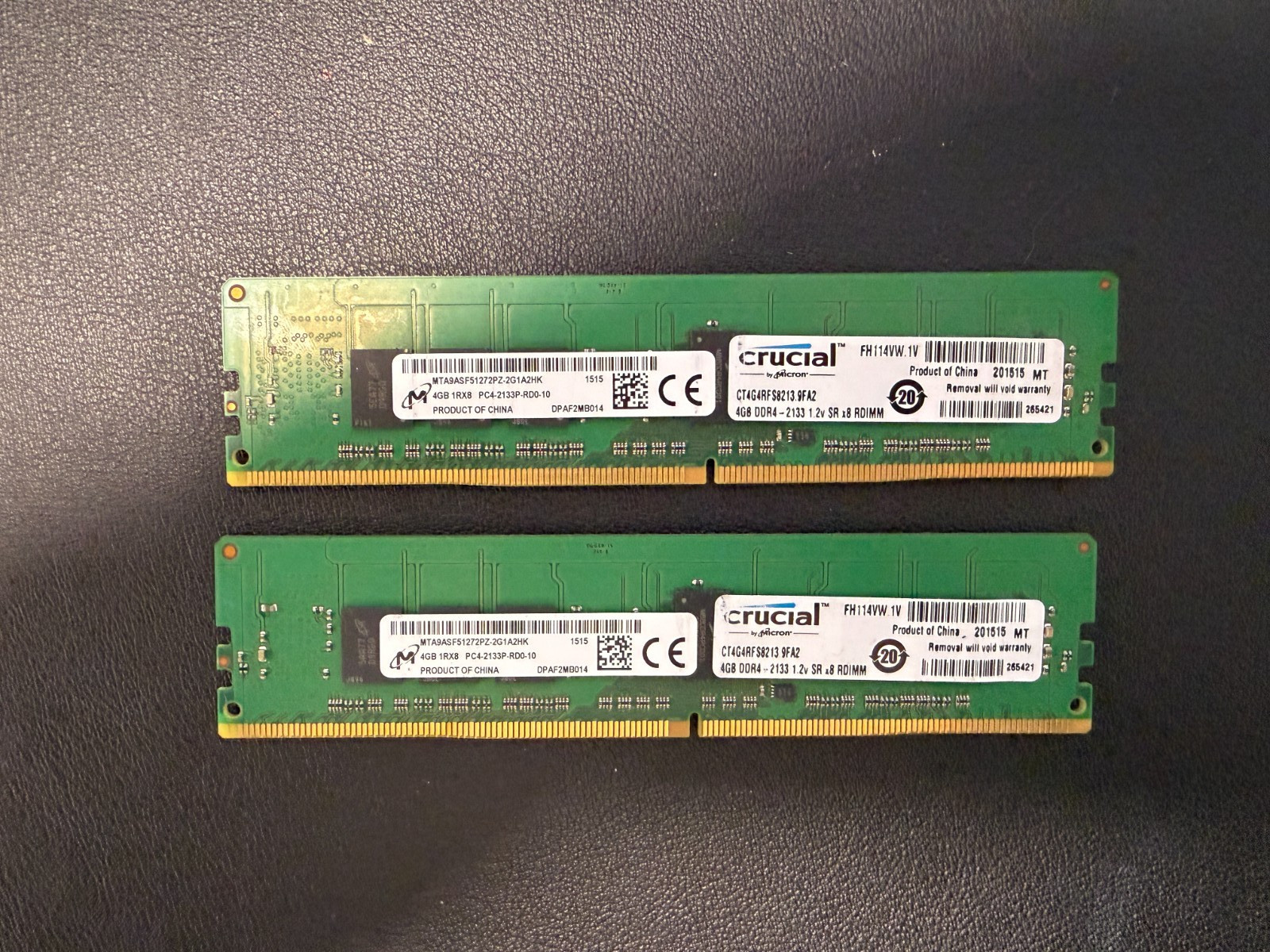 2x SK Hynix 4GB DDR4 RAM 1Rx8 PC4-2133P HMA451U6AFR8N-TF DDR4-2133MHz UDIMM