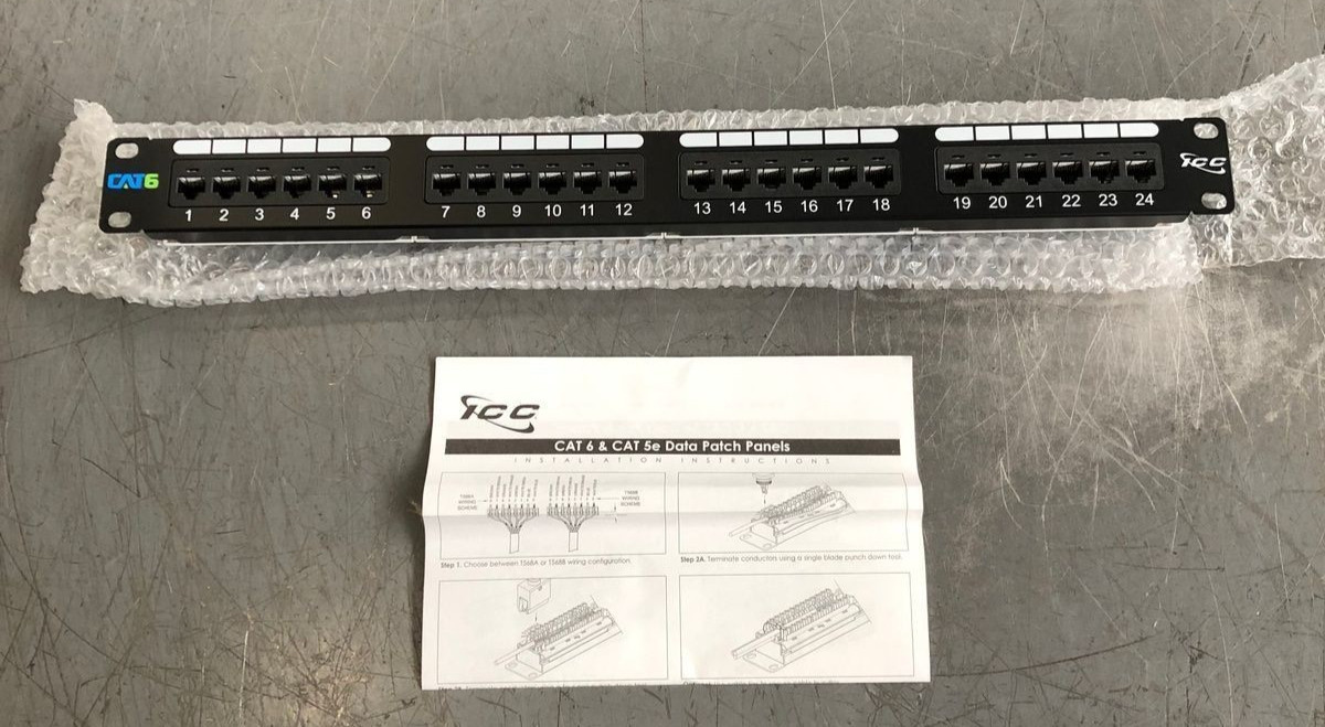 ICC-ICMPP02460 PATCH PANEL, CAT 6, 24-PORT, 1 RMS by ICC 🔥New🔥