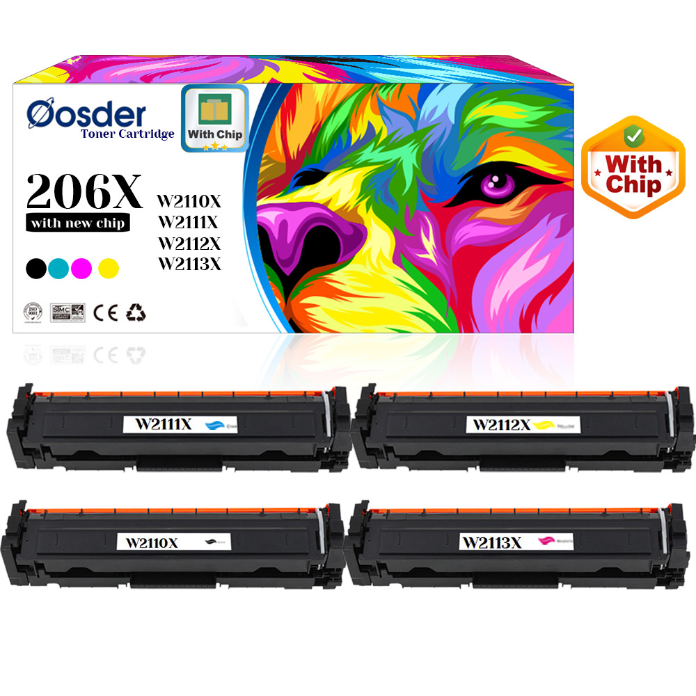 206X BK/C/M/Y Toner(New Chip),for HP M255dw/M282/283fdw,W2110X W2111X 2012X 2013