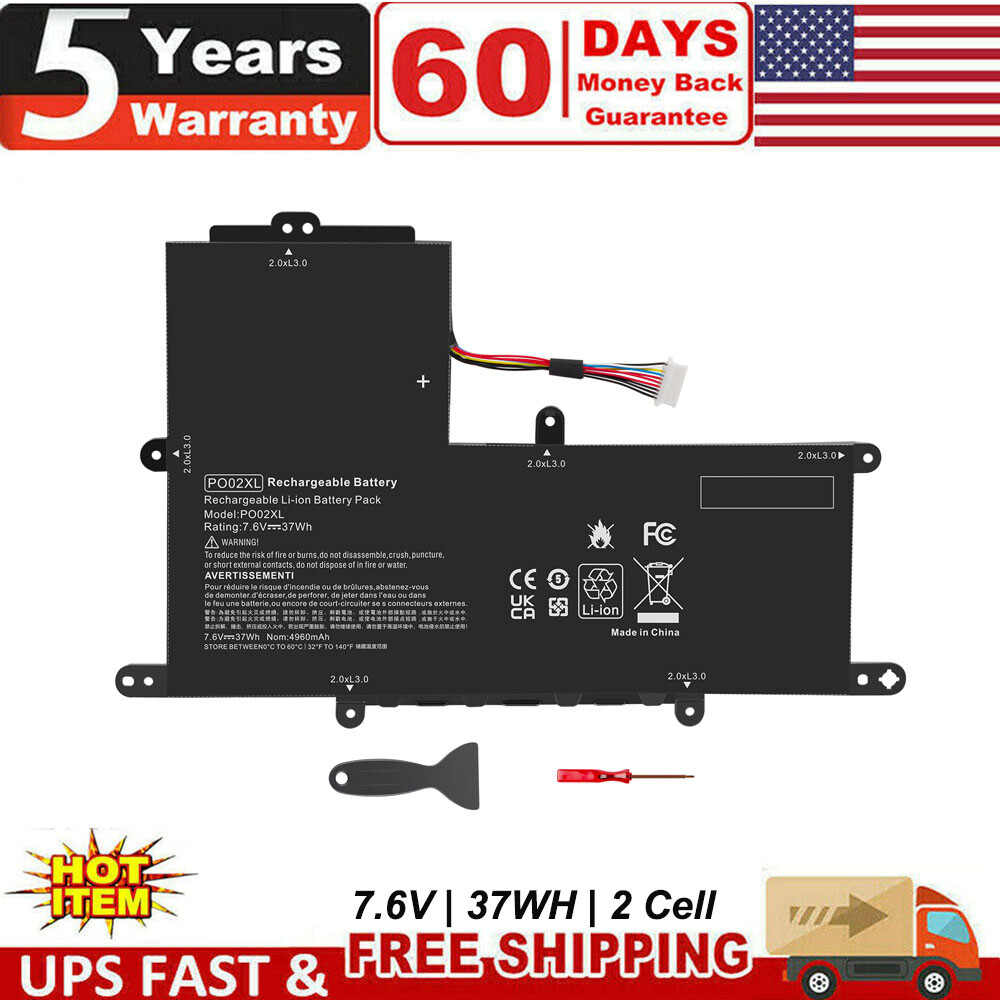 ✅PO02XL Laptop Battery for HP Stream 11-AH117WM 823908-1C1 823908-2C1 HSTNN-IB7G
