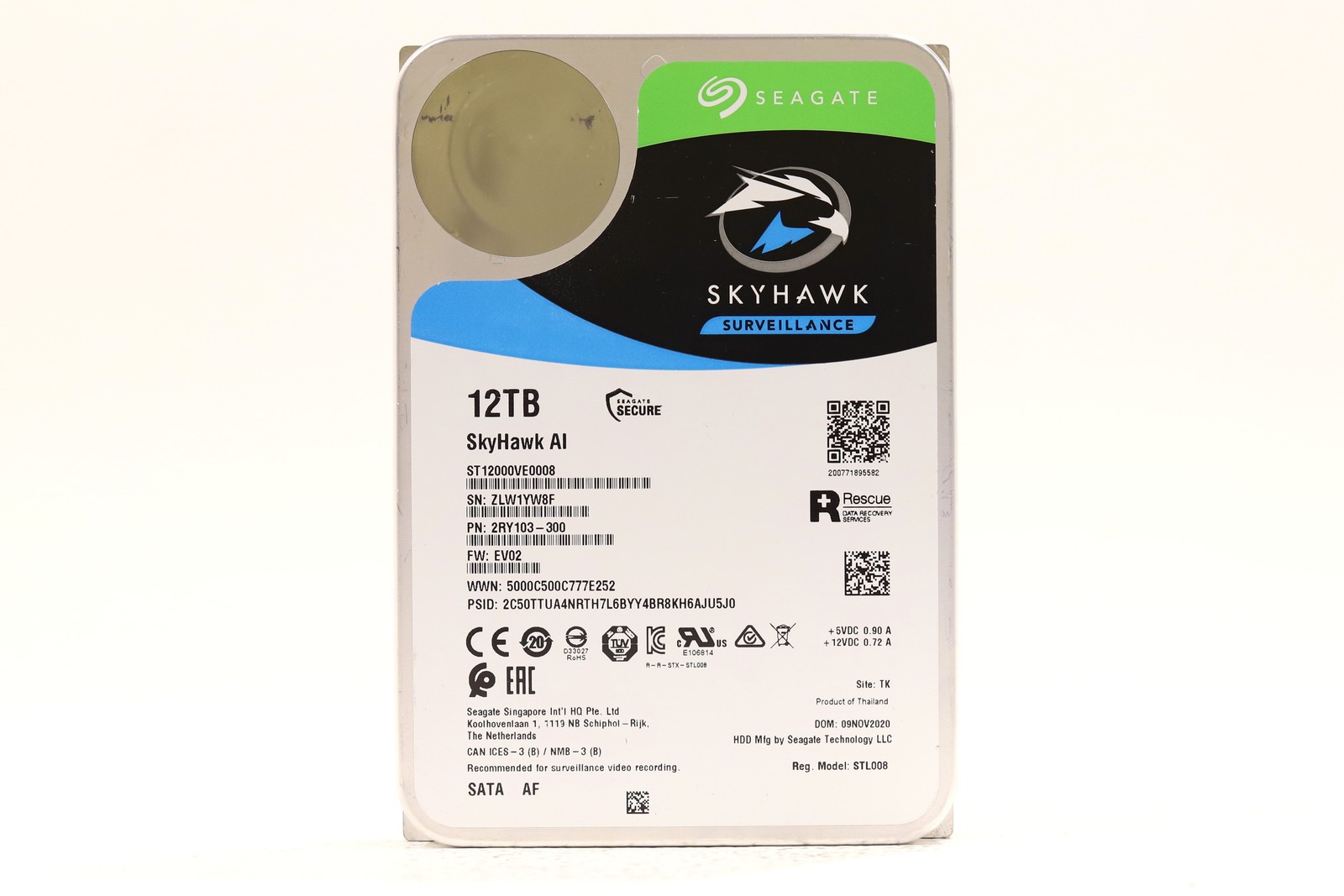 Seagate ST12000VE0008 12TB 3.5" 6Gb/s 256MB 7.2K RPM SATA HDD P/N: 2RY103-300