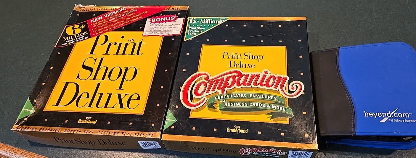 Broderbund The Print Shop Deluxe, Companion Software and Art Explosion Clip Art