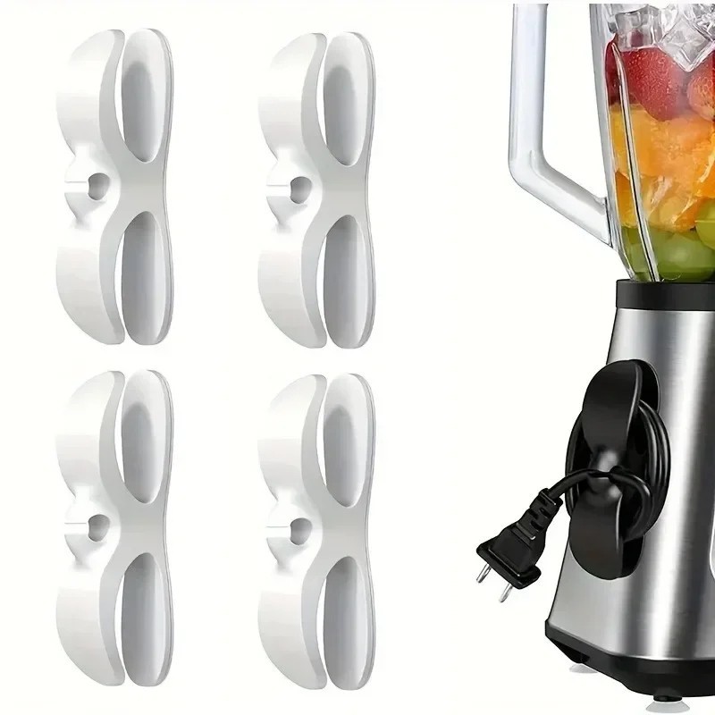 4x Cable Organizer Kitchen Appliance Wire Winder Cord Wraper Stick On Holder+