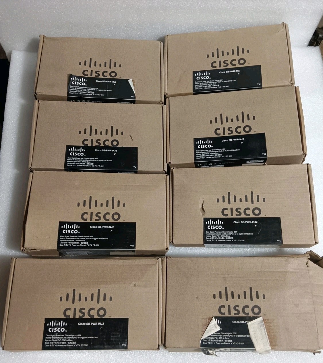 Lot Of 8 Cisco SB-PWR-INJ2 Power over Ethernet Gigabit PoE Injector 30W New