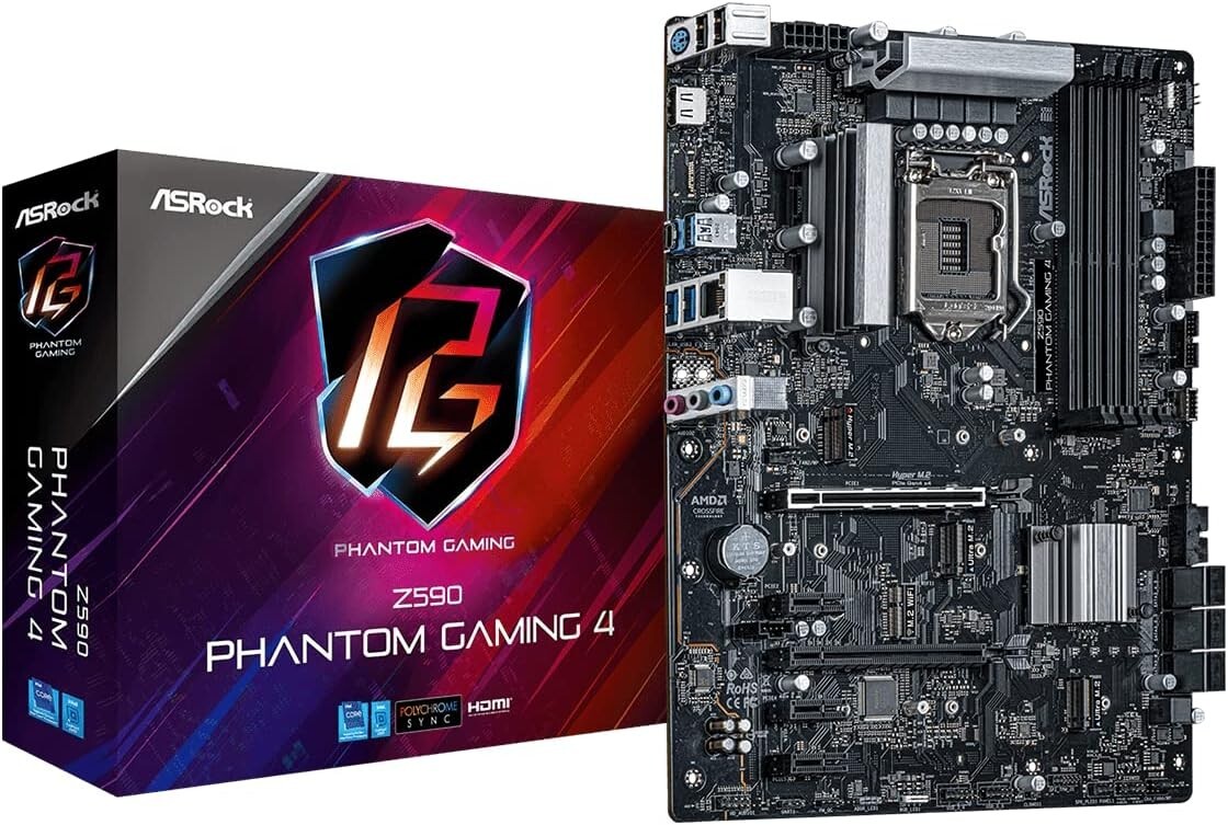 ASRock Z590 Phantom Gaming 4 LGA 1200 Intel Z590 SATA 6Gb/s ATX Intel 10th 11th