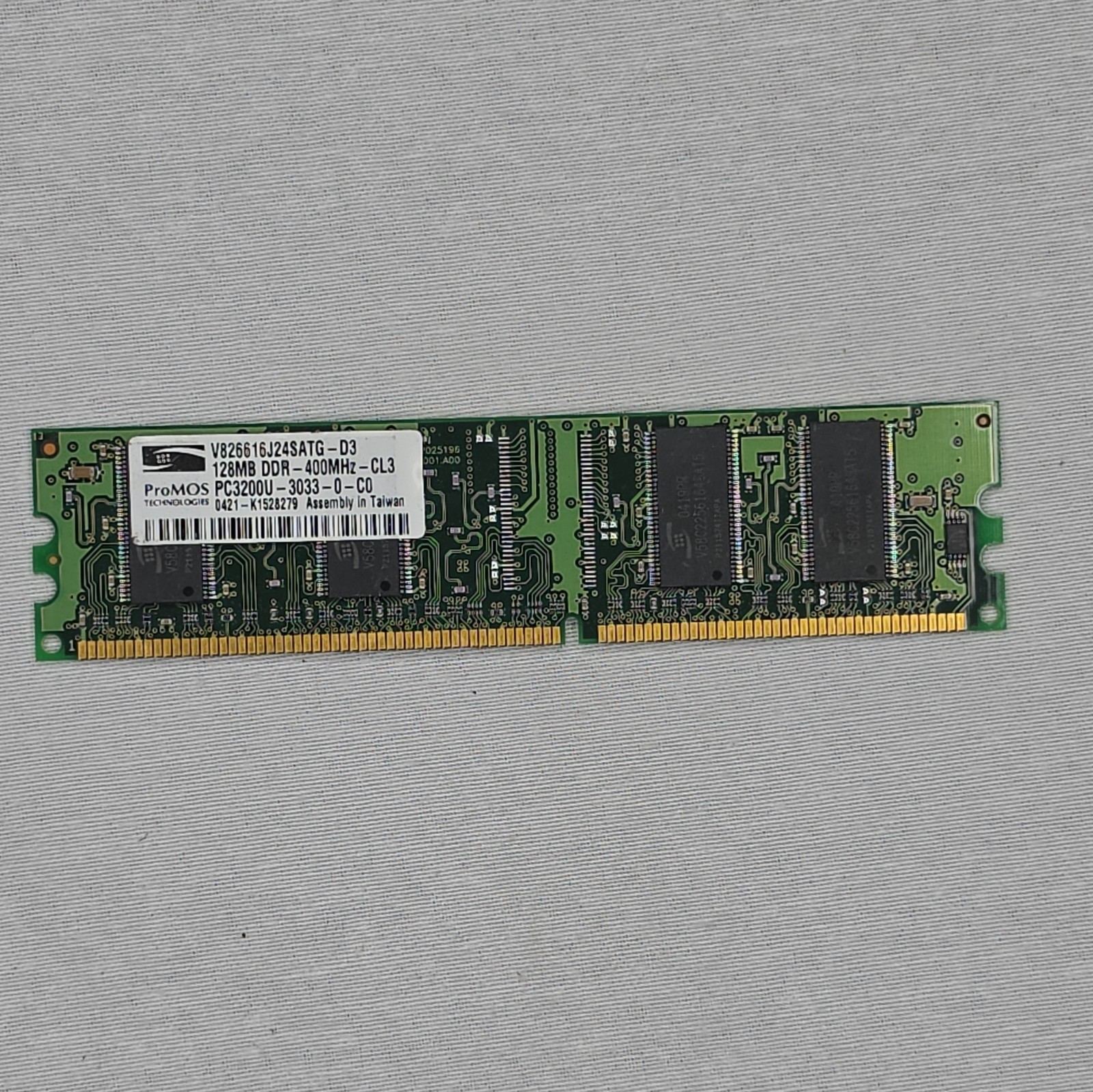 ProMOS 128MB DDR SDRAM DIMM PC3200U-3033-0-C0 184-Pin V826616J24SATG-D3