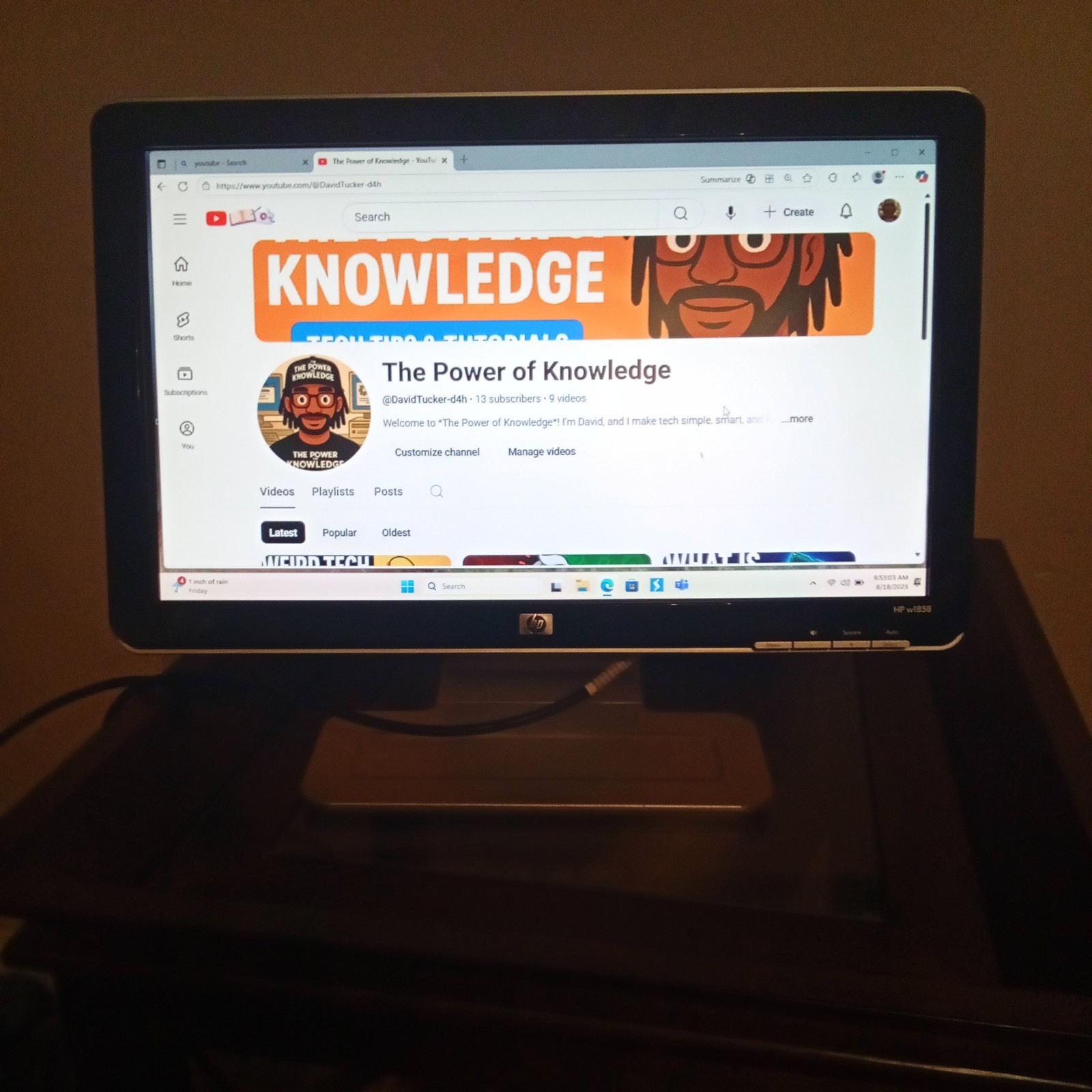 HP W1858 LCD 18.5‑Inch LCD Monitor 16:9 Aspect Ratio Display Energy Efficient 