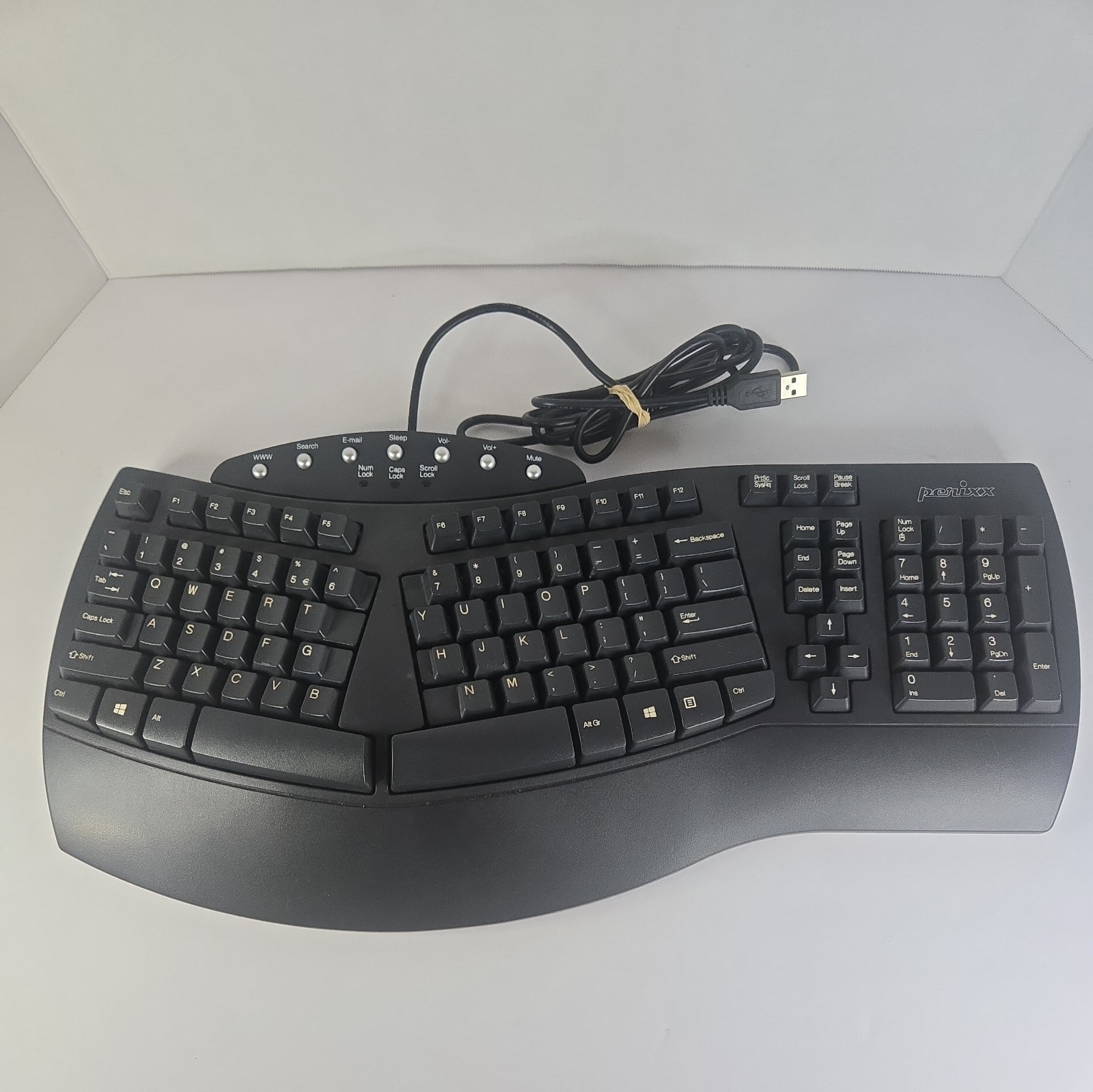 Perixx Periboard-512 Wired Split Ergonomic Keyboard Palm Rest Black