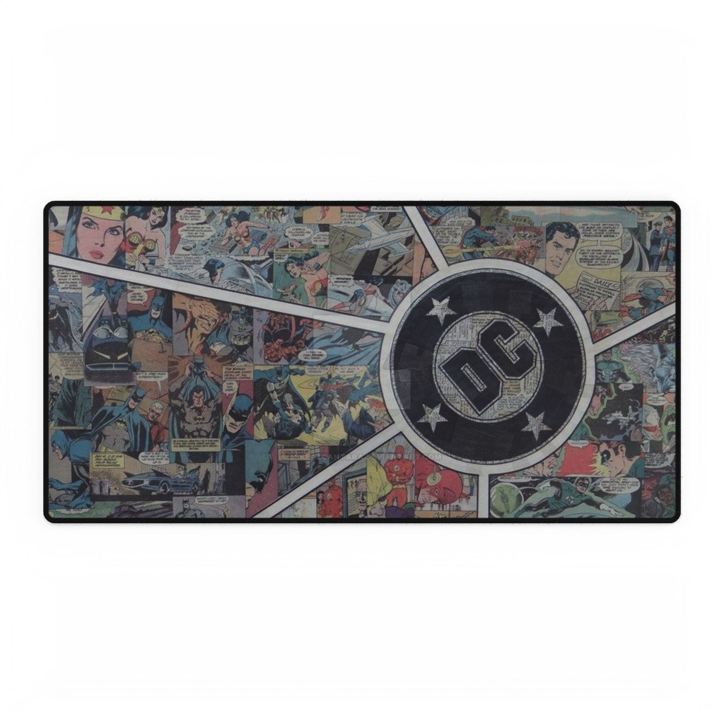 DC Comics Logo Retro Comic Book Panels Collage Art Mouse Pad Desk Mats
