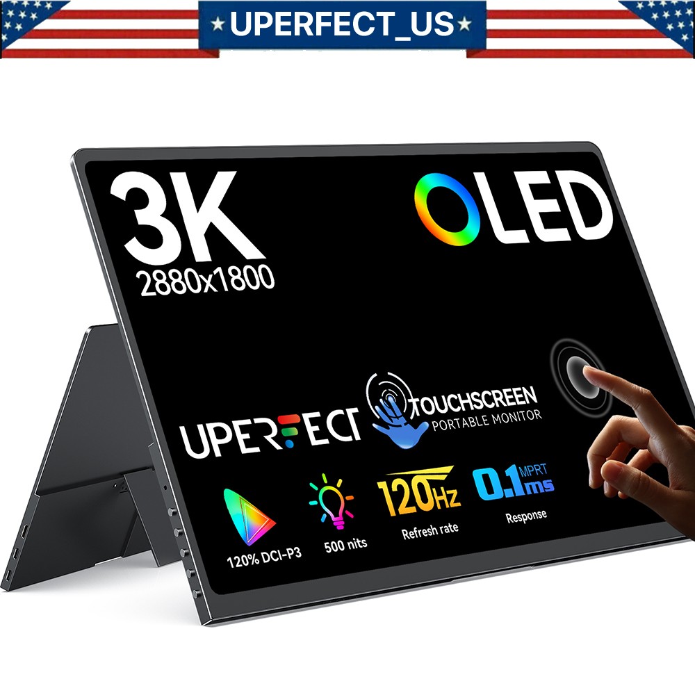UPERFECT 14" 120Hz Touch OLED 100% DCI-P3 Portable Monitor w/ 100000:1 500 cd/m²