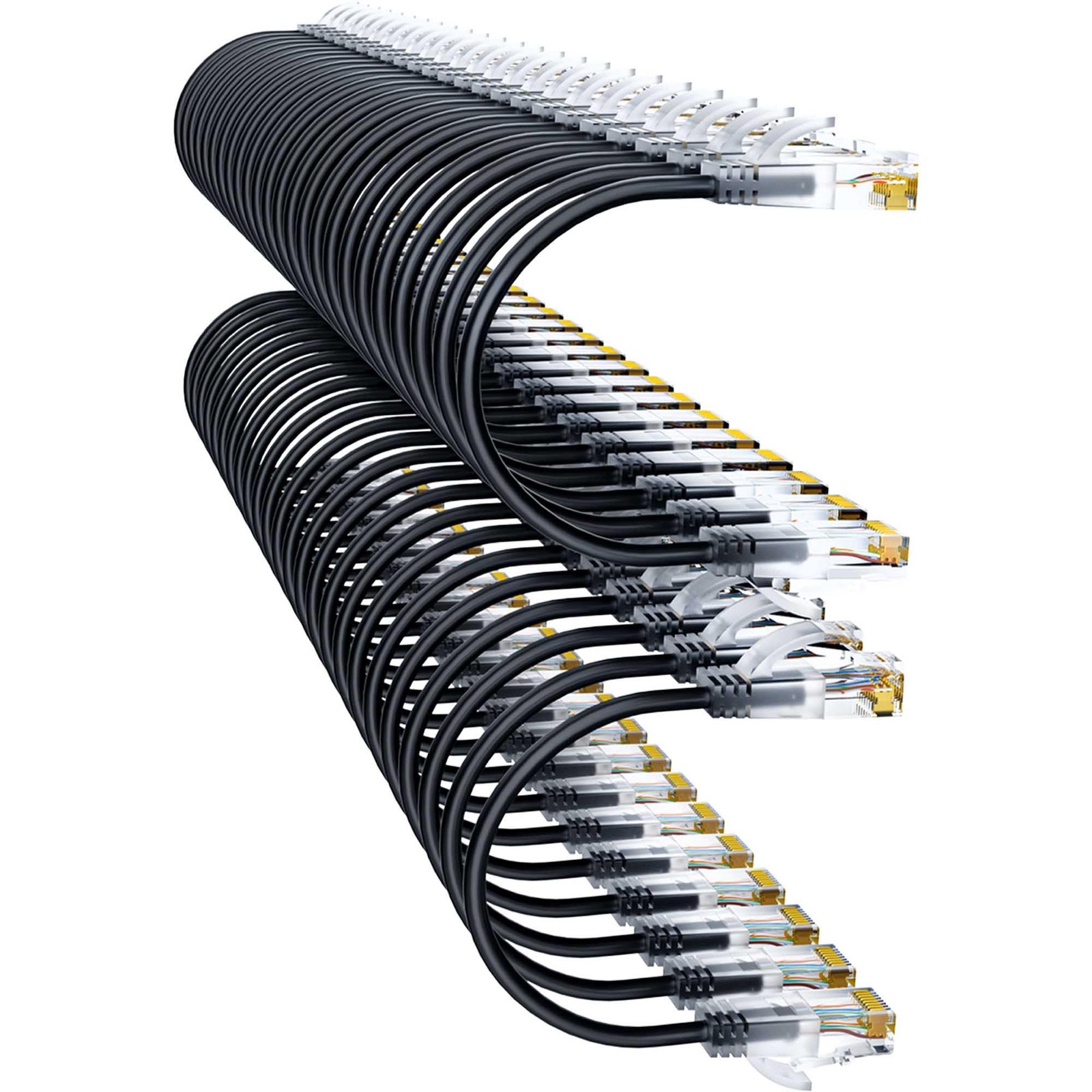 10Gsupxsel Cat6a Patch Cables 0.5ft (48 Pack) Slim, Cat6 Ethernet Patch Cable