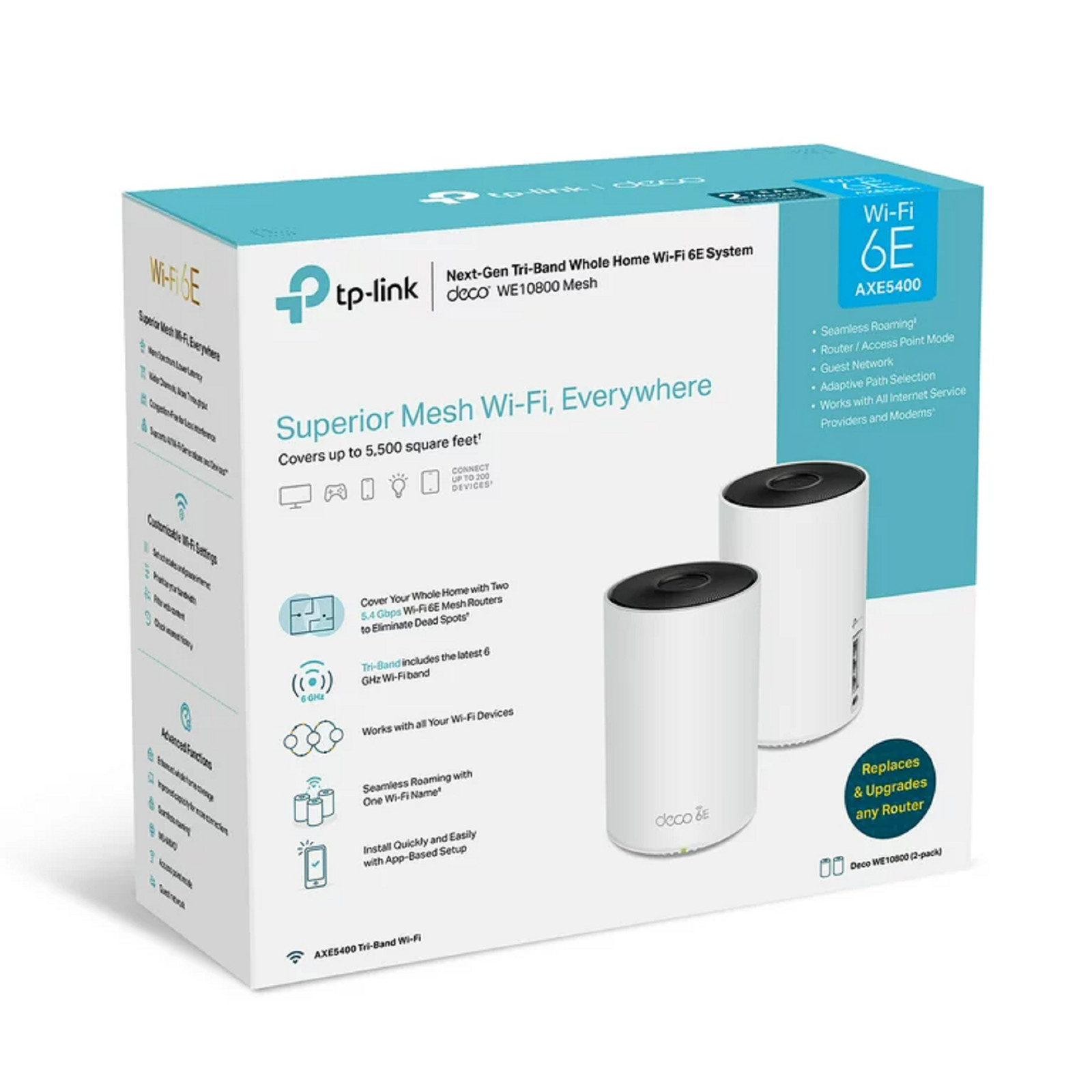 U87022 TPLink Deco WE108002pack WiFi 6E Whole Home Mesh Routers 6 Ghz Ba G1N