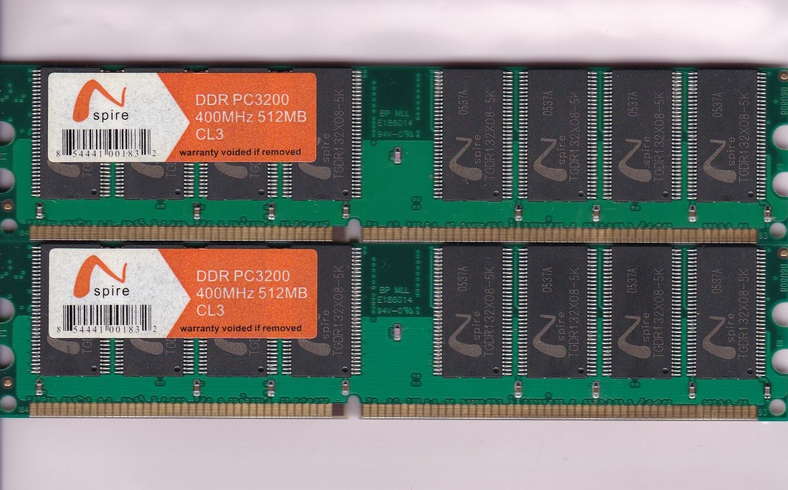 1GB 2x512MB PC3200 DDR400 CL3 854441001832 Nspire Spire Desktop RAM DIMM Kit